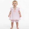 al5 Baby Girls Two Piece Anglaise Collar Bow Dress & Panties Set (9-24M)