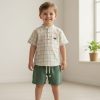 b3 green Boys Two Piece Check Shirt & Shorts Set (3-6Y)
