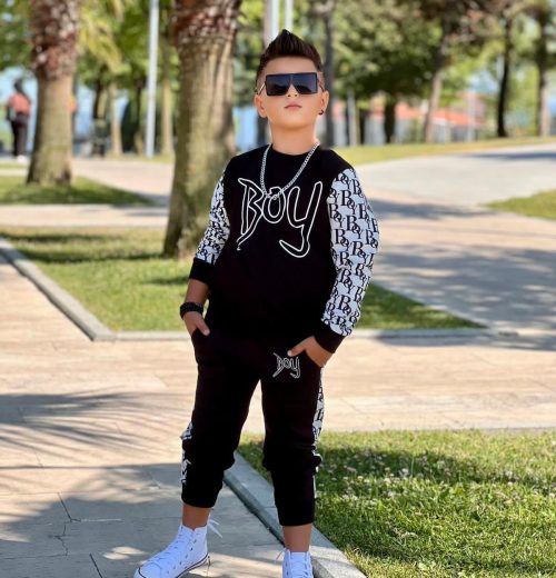 Boys Two Piece "BOY" Multi Print Tracksuit (4-12Y)