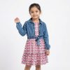 coco 7.2 Girls Layered Aztec Print Chiffon Dress with Denim Jacket (2-5Y)