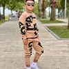 real beige Boys Two Piece "REAL G" Printed Tracksuit (4-12Y)