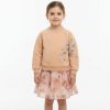 sug 3 Girls Two Piece Butterfly Floral Embroidered Top & Skirt Set (2-5Y)