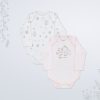 18760 PINK 1 Babies Pack of 2 Giraffe Print Body Suits (3-18M)