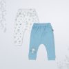 18762 BLUE Babies Pack of 2 Giraffe Print Bottoms (3-18M)