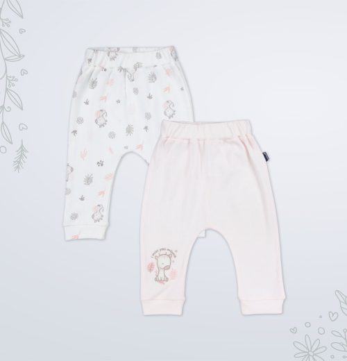 Babies Pack of 2 Giraffe Print Bottoms (3-18M)
