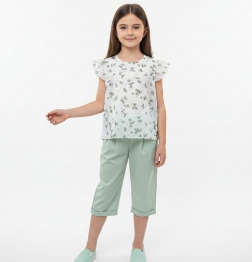 Girls Two Piece Floral Top & Shorts Set (6-9Y)