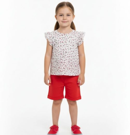 Girls Two Piece Floral Top & Shorts Set (2-5Y)