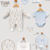 cisco 5 Babies Five Piece 100% Cotton Hot Air Balloon Gift Set with Romper, Vest, Bib, Hat & Mittens (0-9M)