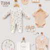 cisco 6 Babies Five Piece 100% Cotton Hot Air Balloon Gift Set with Romper, Vest, Bib, Hat & Mittens (0-9M)