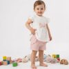 by1 pink Baby Girls Two Piece Frilly Bow Short Set (9-24M)