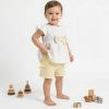 by1 yellow Baby Girls Two Piece Frilly Bow Short Set (9-24M)