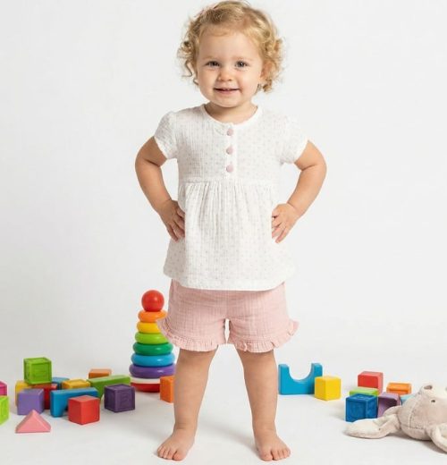 Baby Girls Two Piece Polka Dot Short Set (9-24M)