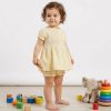 by3 yellow Baby Girls Two Piece Lace Trim Crinkle Short Set (9-24M)