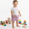 ch3 lilac Baby Girls Two Piece Embroidered Frilly Top & Shorts Set (6-36M)