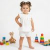 ch4 white Baby Girls Two Piece Anglaise Embroidered Bow Top & Shorts Set (12-36M)