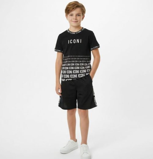 Boys ICONI Full Print T-Shirt & Shorts Set (4-14Y)