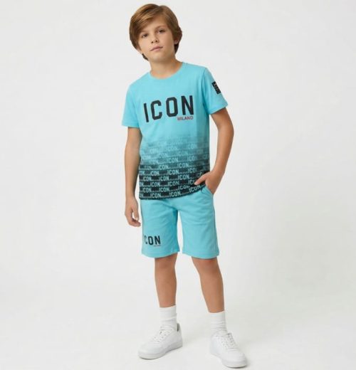 Boys ICONI Full Print T-Shirt & Shorts Set (4-14Y)