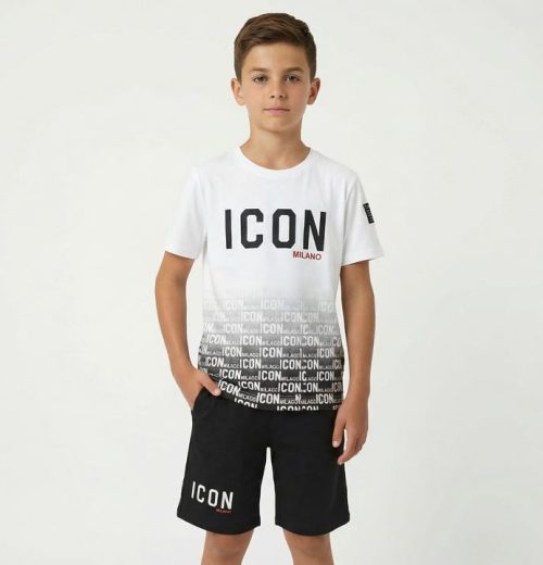 Boys ICONI Full Print T-Shirt & Shorts Set (4-14Y)