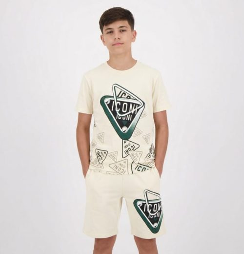 Boys iconi Multi Print T-Shirt & Shorts Set (4-14Y)