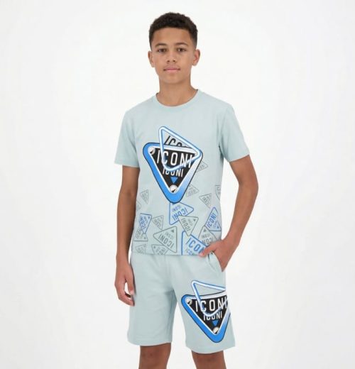 Boys iconi Multi Print T-Shirt & Shorts Set (4-14Y)