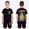 icon5 black Boys London Bear T-Shirt & Shorts Set (4-14Y)