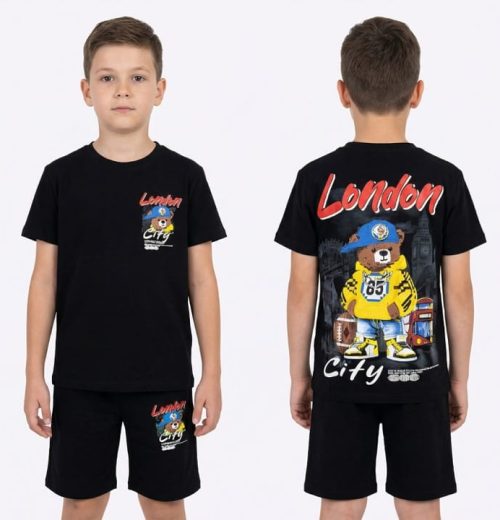 Boys London Bear T-Shirt & Shorts Set (4-14Y)