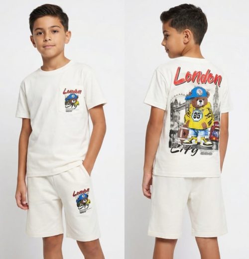 Boys London Bear T-Shirt & Shorts Set (4-14Y)