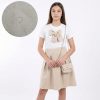 it2 beige Girls Heart Diamante Bow Dress with Purse (4-14Y)