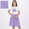 it2 lilac Girls Heart Diamante Bow Dress with Purse (4-14Y)