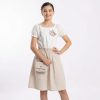 it3 beige Girls Anglaise Pinstripe Dress with Purse (4-14Y)