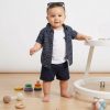 001 85 Baby Boys Three Piece Stripe Shirt, T-Shirt & Shorts Set with Sunglasses (6-24M)