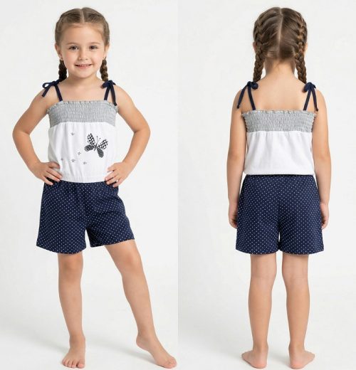 Girls Polka Dot Butterfly Play Suit  (3-6Y)