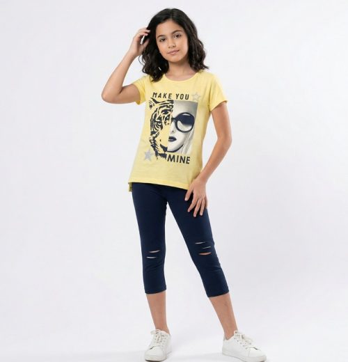 Girls Glitter Star Multi Print Legging Set (8-14Y)