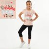 21261 pink Girls "Super Powers" Diamante Legging Set (8-14Y)