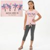 22256 pink Girls Tropical Petal Legging Set (8-14Y)