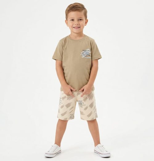Boys Two Piece Graffiti Print T-Shirt & Shorts Set (2-6Y)