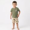 DON4 OLIVE Boys Two Piece Graffiti Print T-Shirt & Shorts Set (2-6Y)