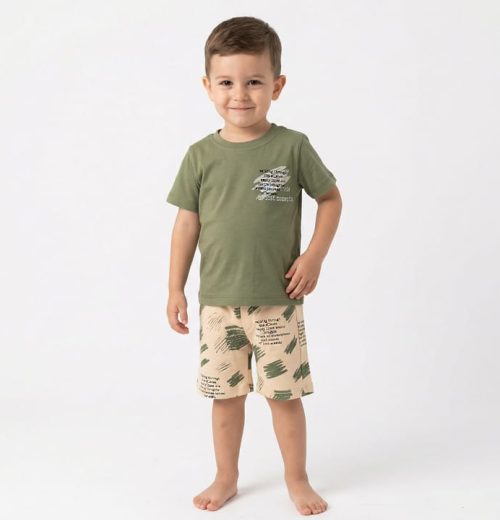 Boys Two Piece Graffiti Print T-Shirt & Shorts Set (2-6Y)