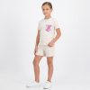 JK1 WHITE Girls Two Piece Sequin Pocket Short Set (4-14Y)