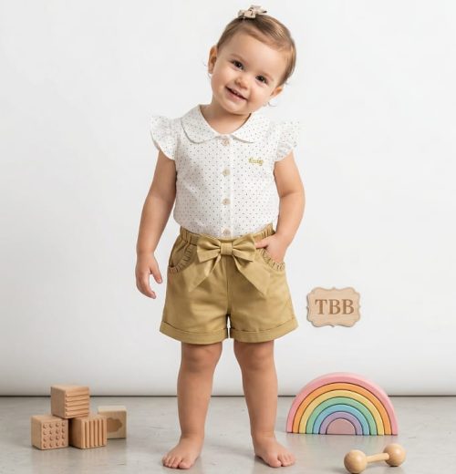 Baby Girls Polka Dot All in One Bow Play Suit (0-24M)