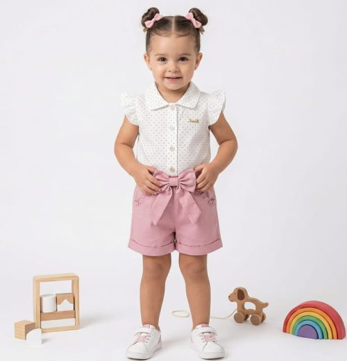 Baby Girls Polka Dot All in One Bow Play Suit (0-24M)