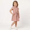 TB3 PINK Baby Girls Frilly Buttoned Belt Dress (6M-4Y)