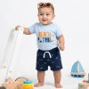 beach Baby Boys Two Piece "Beach Patrol" T-Shirt & Shorts Set with Sunglasses (3-18M)
