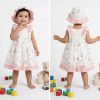 bel1 pink 1 Baby Girls Frilly Lace Floral Dress with Hat (3-24M)