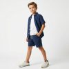 chn1 navy Boys Three Piece Shirt, T-Shirt & Shorts Set (2-8Y)