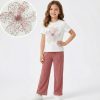 co2 pink Girls Two Piece Diamante Flower T-Shirt & Culottes Set (4-7Y)
