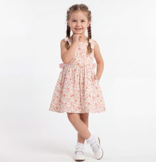 Girls Floral Print Cotton Dress (2-7Y)