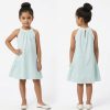 dress mint Girls Lace Collar Trim Layered Cotton Dress (5-14Y)