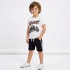 fq7 Boys Two "NEVER GIVE UP" Motorbike T-Shirt & Shorts Set (3-6Y)