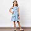 fr1 blue Girls Multi Bow Dress with Purse (4-14Y)